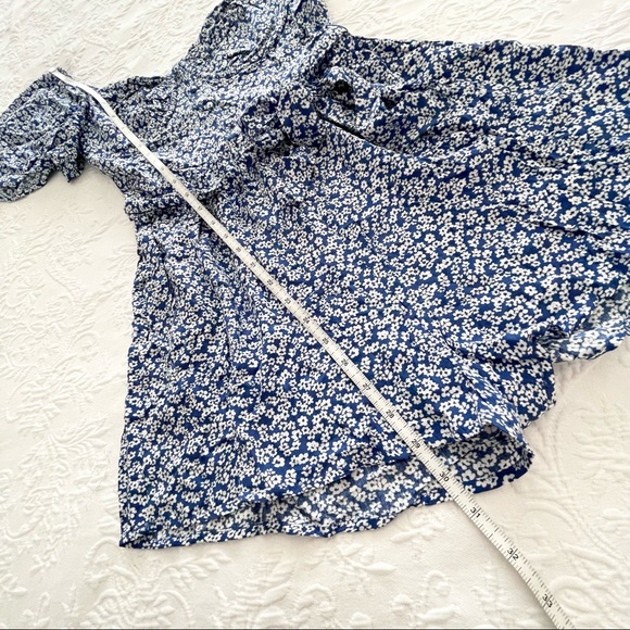 NWOT Lulus Sweet Sensation Blue Floral Print Short Sleeve Romper Small - Picture 11 of 11